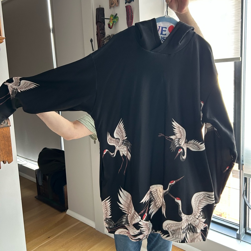 ALOHA FROM DEER Sweatshirt Dress with Crane Print